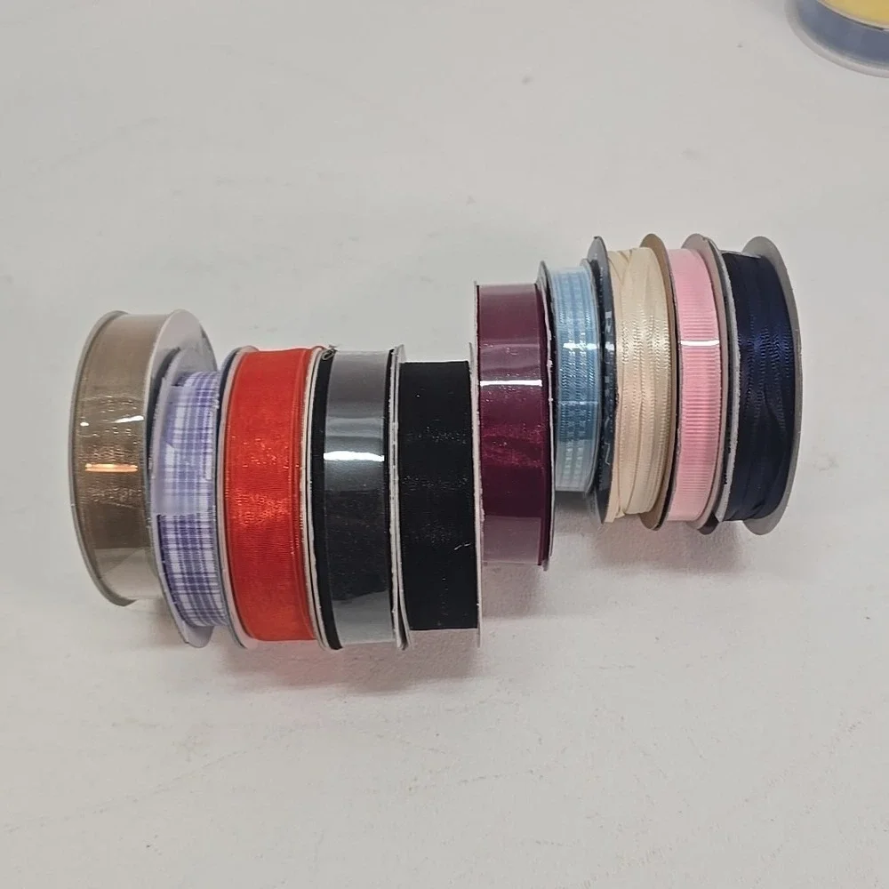 Lot of Ribbon Rolls Spools Great for‎ DIY Large Hair Bows Cheer Dance Crafts